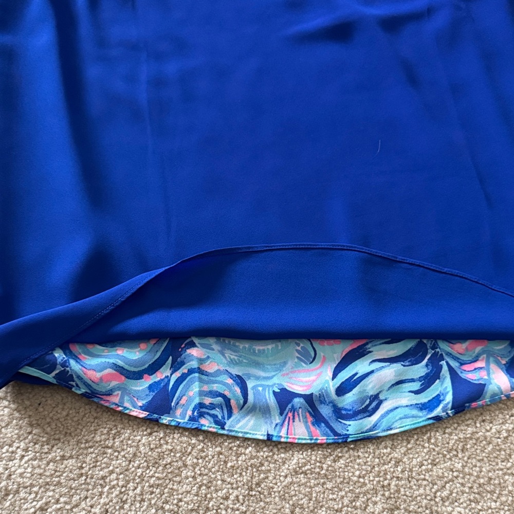 Lilly Pulitzer reversible Vibrant Blue and Pink Blouse - Picture 5 of 5